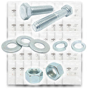 Metric Class 10.9 Hex Cap Screws, Hex Nuts, Flat & Lock Washers Coarse Thread Zinc Clear - 1268 PCS