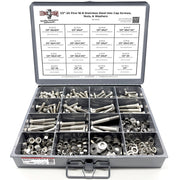 1/2"-20 Fine 18-8 Stainless Steel Hex Cap Screws, Nuts, & Washers - 249 PCS