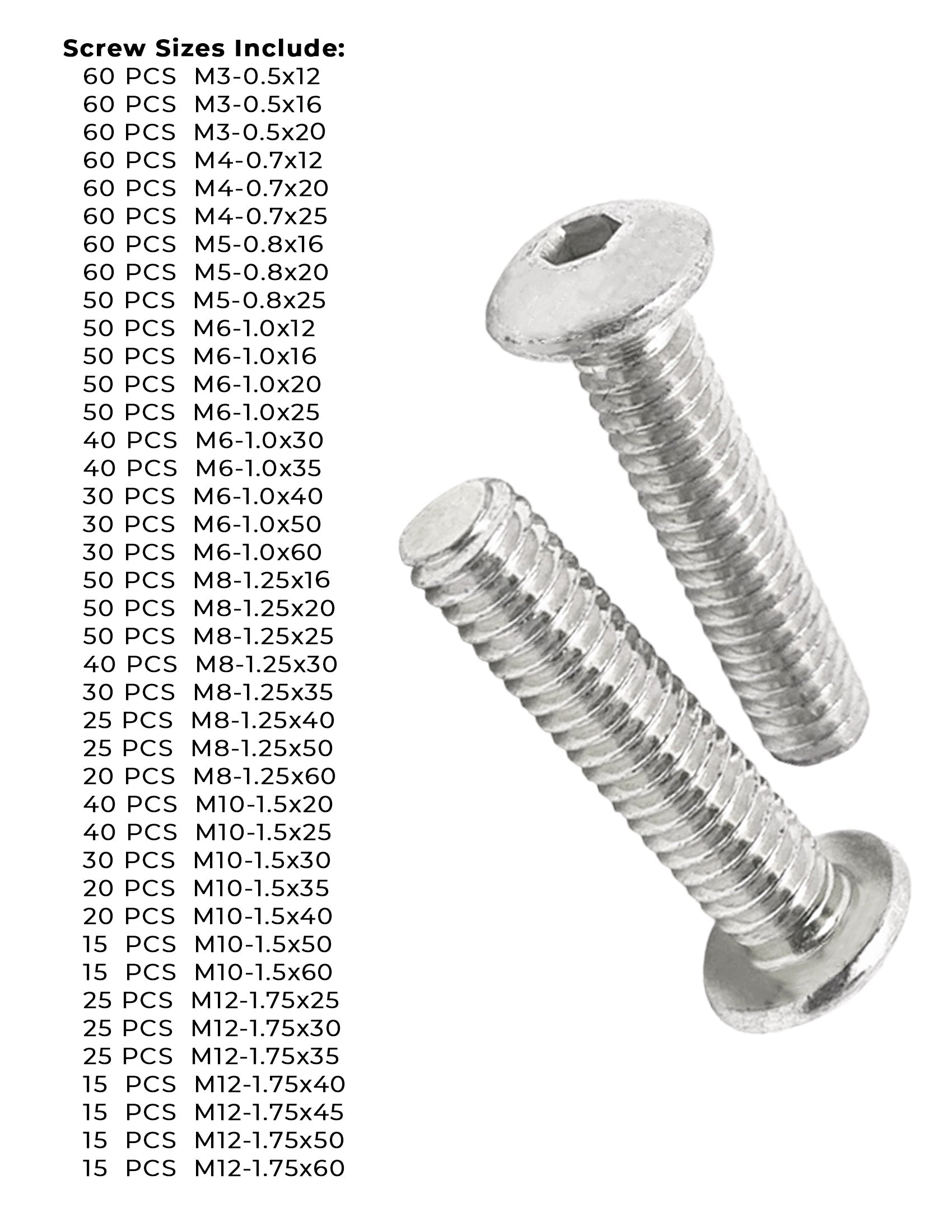 Metric Stainless A4-70 Button Socket Head Cap Screws  - 1520 PCS