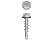 #14 Strong-Point Hex Washer Head w/Washer 14-14 x 5, 410 Stainless Steel