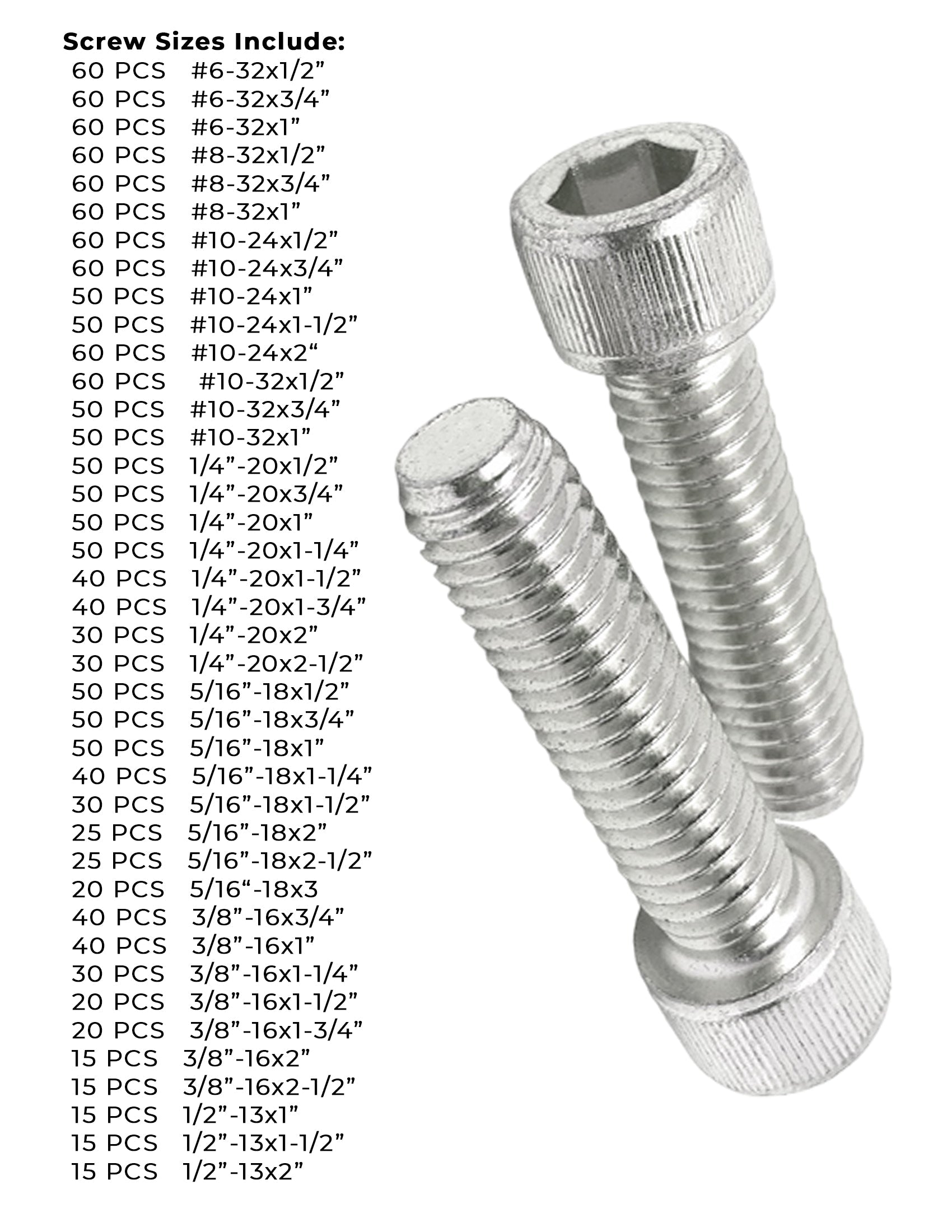 316 Stainless Steel Socket Head Cap Screws - 1656 PCS