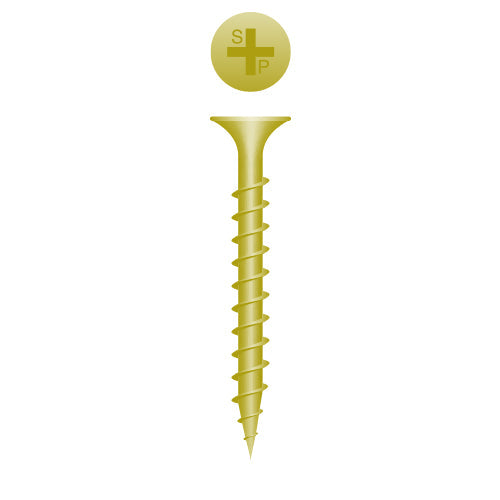 #7 Strong-Point Bugle Head 7 x 2, PH, Coarse, Zinc Yellow