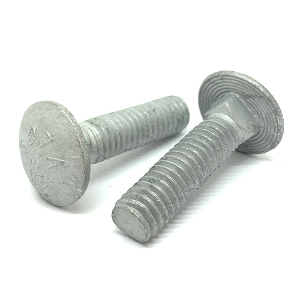 1/2-13x1-1/4" A307 Grade A Carriage Bolts Galvanized