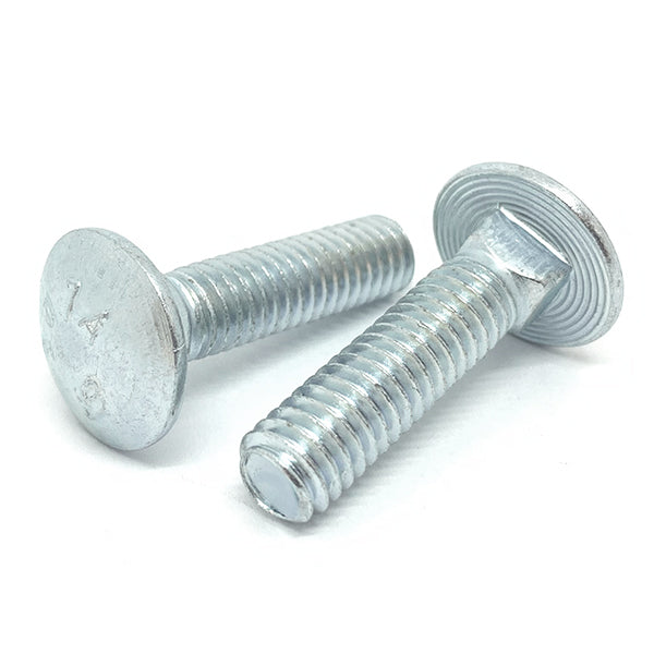 1/4-20x2-1/2" A307 Grade A Carriage Bolts Zinc