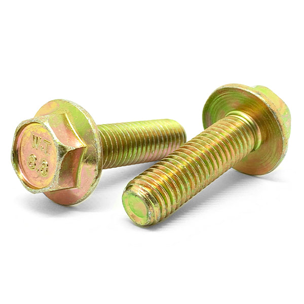 M5-0.8x10 Class 8.8 Hex Flange Bolts Zinc Yellow