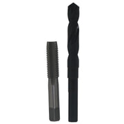 1"-12 HSS Plug Tap and 59/64" HSS 1/2" Shank Drill Bit