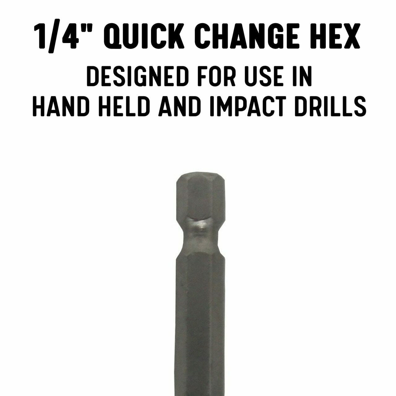 13 Piece Cobalt Quick Change Hex Shank Drill Bit Set 1/16" - 1/4" Plastic Case