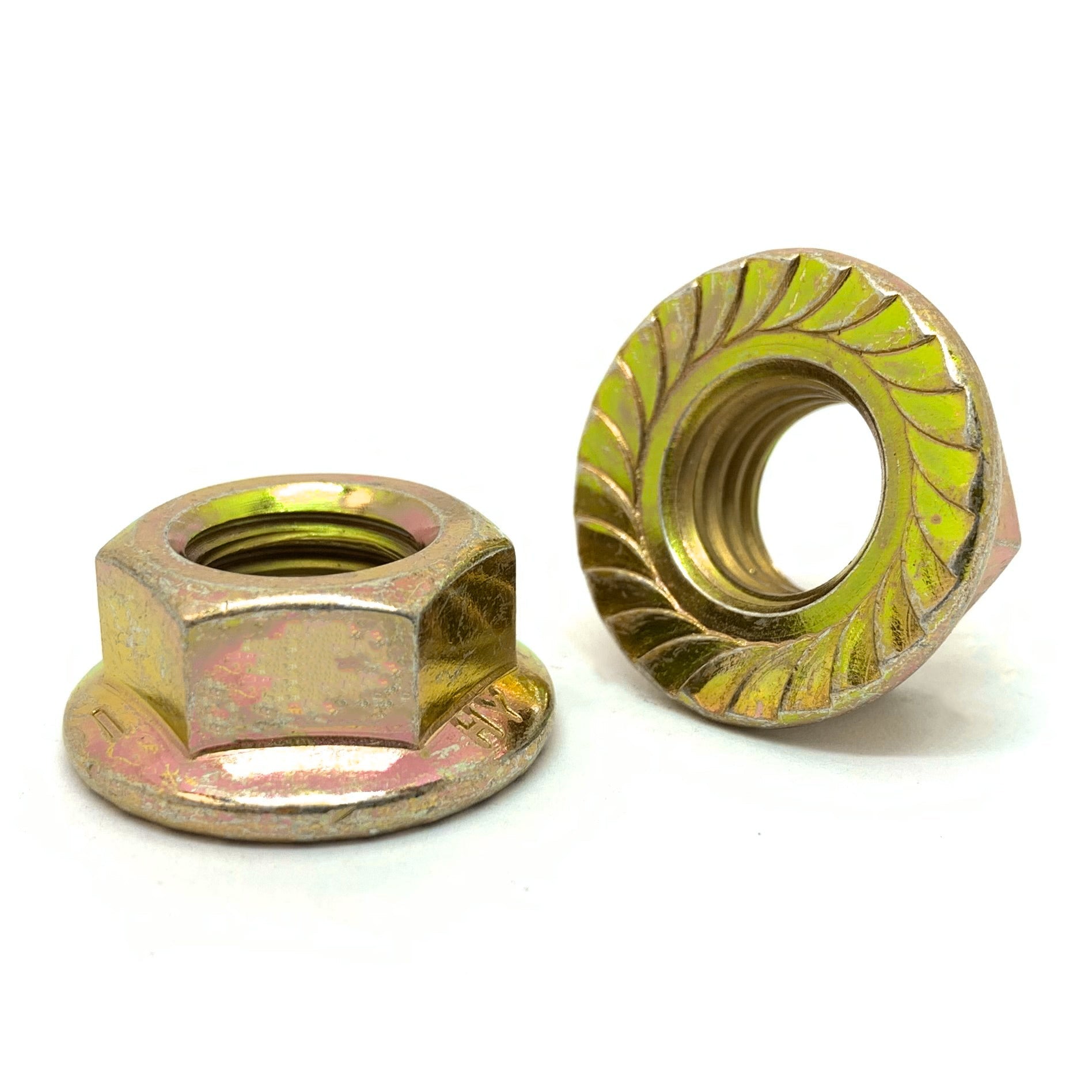 M6-1.0 Class 8 Serrated Hex Flange Nuts Zinc Yellow