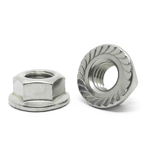 M10-1.5 A2-70 Stainless Steel Serrated Hex Flange Nuts