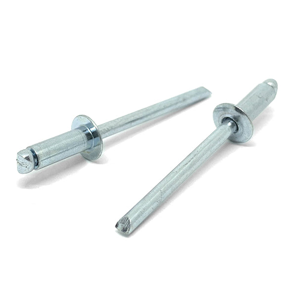 3/16" Dia 0"-1/8" (62)  Grip - Dome Head Blind Rivets Steel/Steel Mandrel Zinc