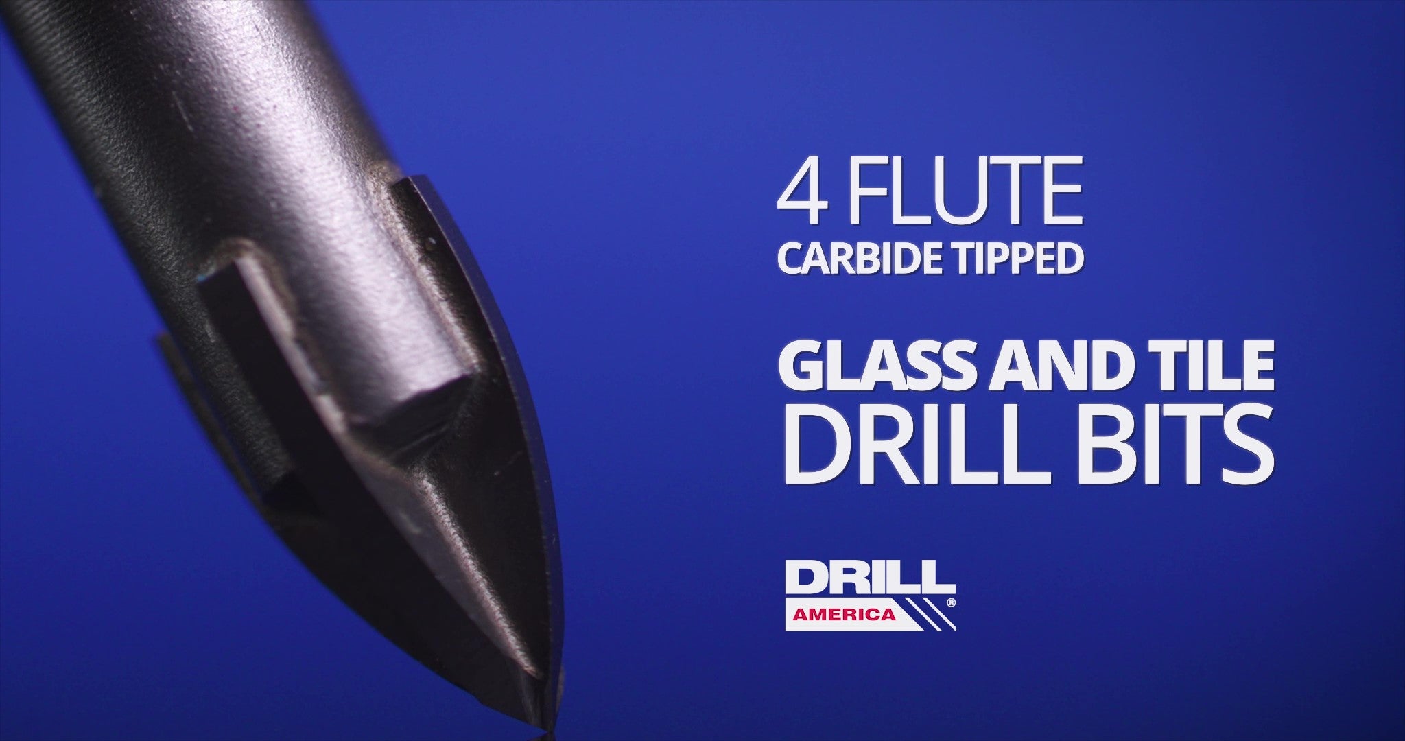 5 Piece Carbide Tipped 4 Flute Glass & Tile Drill Bit Set