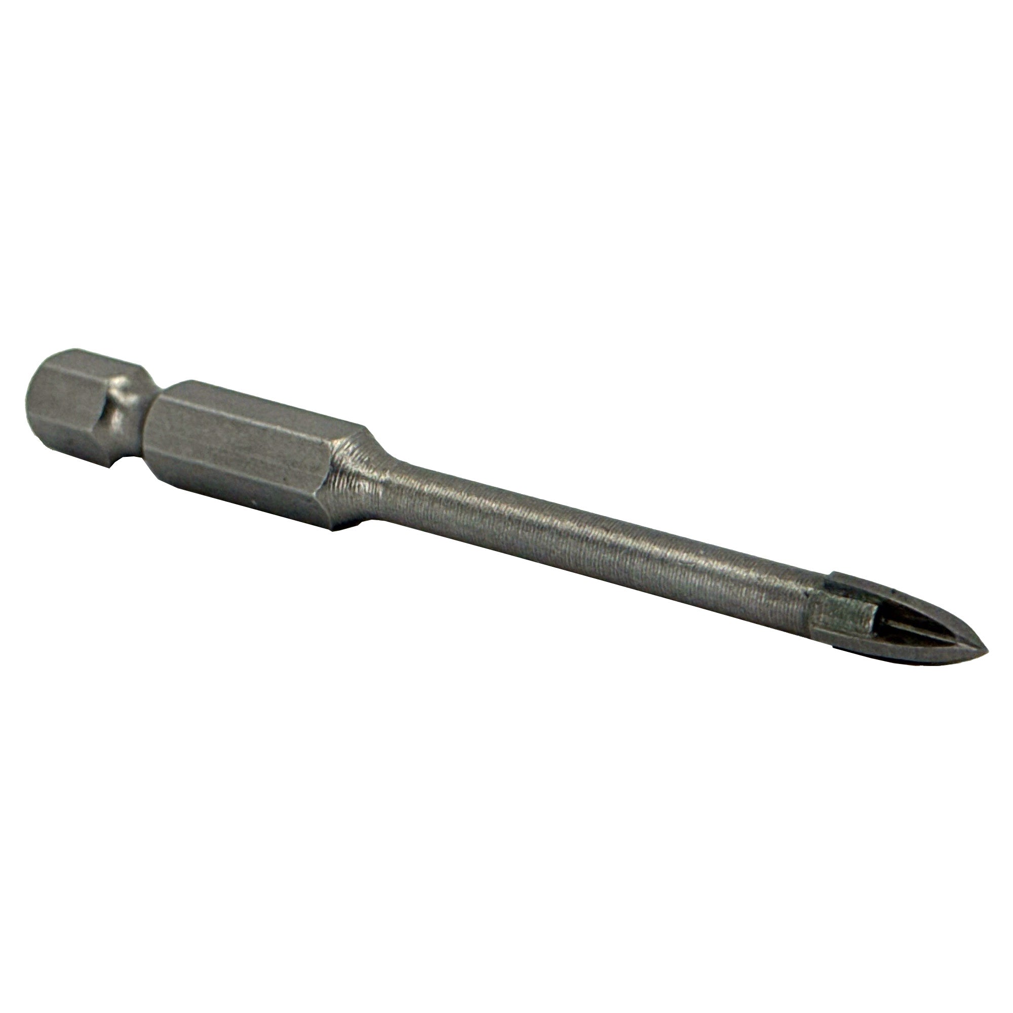 1/4" Carbide Tipped 4 Flute Glass & Tile Drill Bit with Hex Shank