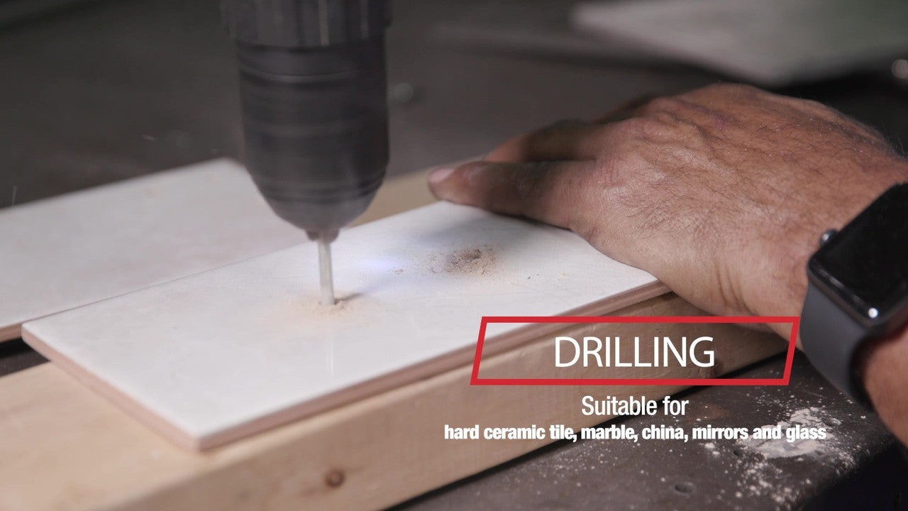 1/8" Carbide Tipped Glass & Tile Drill Bit with Hex Shank