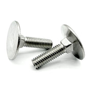 3/8"-16x2" Stainless Steel Round Head Square Neck Elevator Bolt