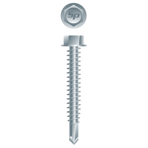 #14 Strong-Point Hex Washer Head 14-14 x 3, Zinc