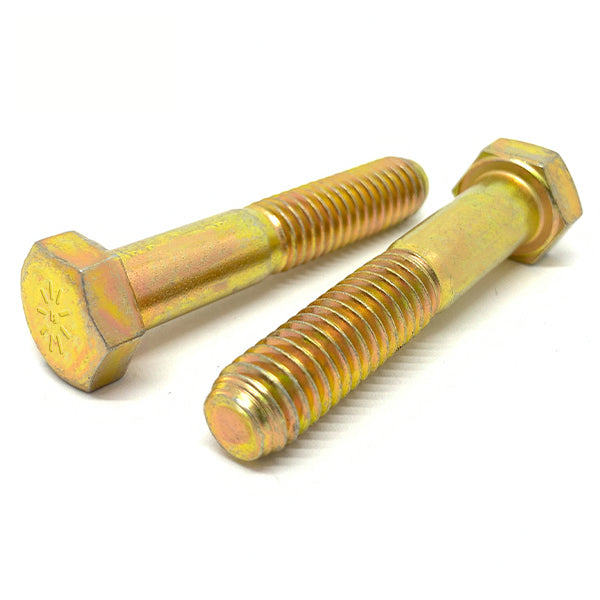 1/2"-13x2" Hex Cap Screws Grade L-9 Bolts USA Zinc Yellow
