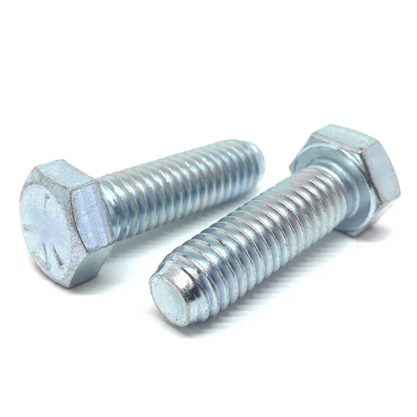 3/8-16x7/8" Hex Cap Screws Grade 5 Bolts Zinc Clear