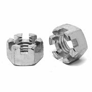1/2"-13 Steel Slotted Hex Nuts Plain & Oil