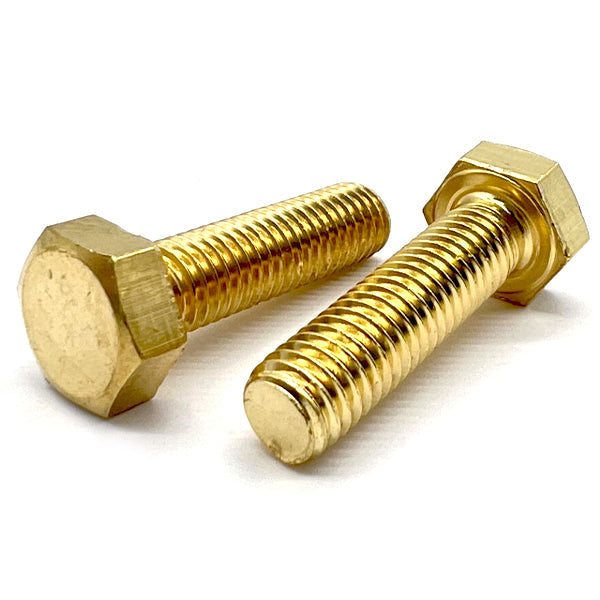 3/8-16x1" Brass Hex Tap Bolts Full Thread
