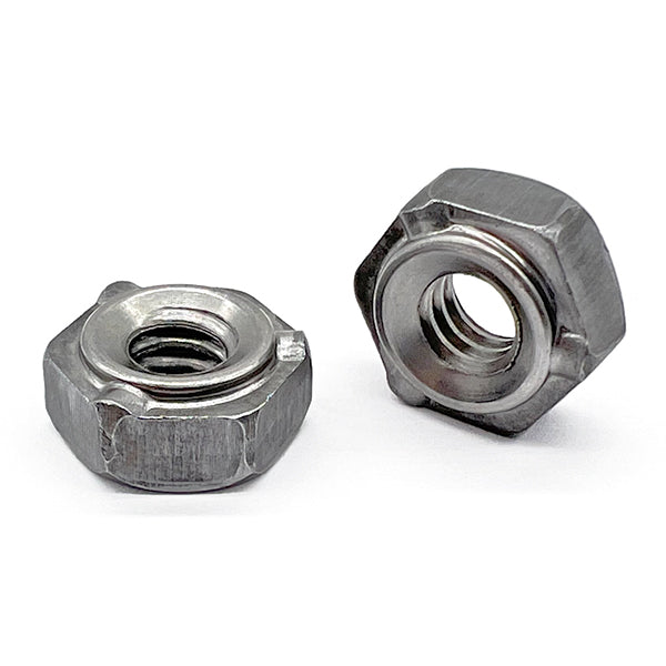 1/4"-20 3 Prong Short Pilot Hex Weld Nuts