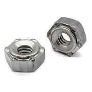 5/16"-18 6 Prong Long Pilot Hex Weld Nuts