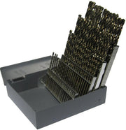 60 Piece HSS Black & Gold KFD Split Point Jobber Length Drill Bit Set, #1 - #60