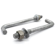 5/8"x10"x2"x3" L Shaped Anchor Bolts with Nuts and Washers Galvanized