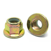 M10-1.5 Class 10 Nylon Insert Hex Flange Lock Nuts Zinc Yellow