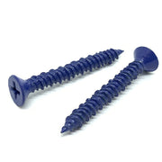 1/4x2-1/4" Phillips Flat Head Concrete Screws Piercing Point Blue Finish