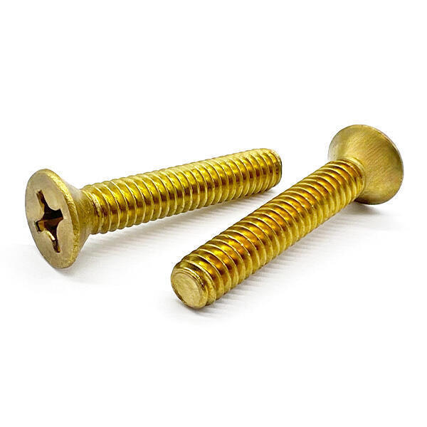 5/16"-18x2" Brass Phillips Flat Head Machine Screws