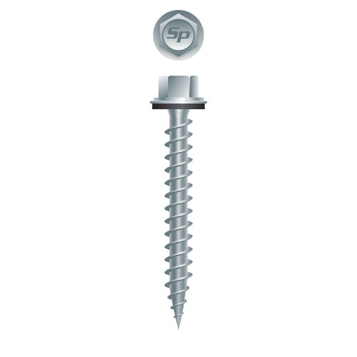 #9 Hi-Strong-Point Hex Washer Head w/ Washer 9-15 x 3, Type 'S', Strong-Shield
