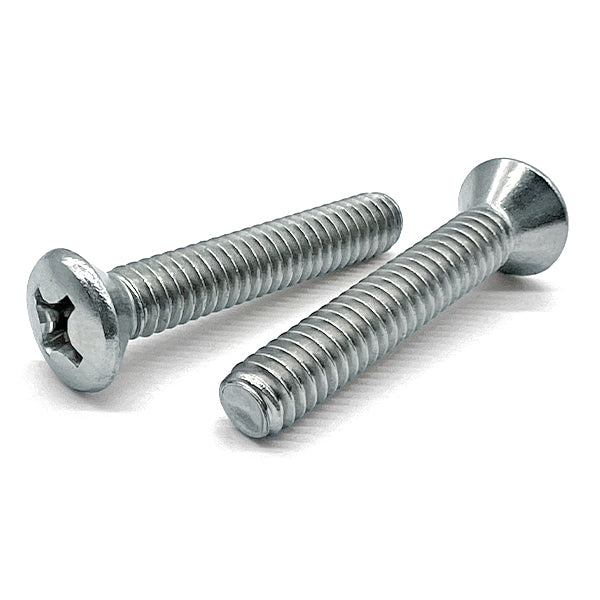 1/4-20x3/4" Phillips Oval Head Machine Screws Zinc Clear