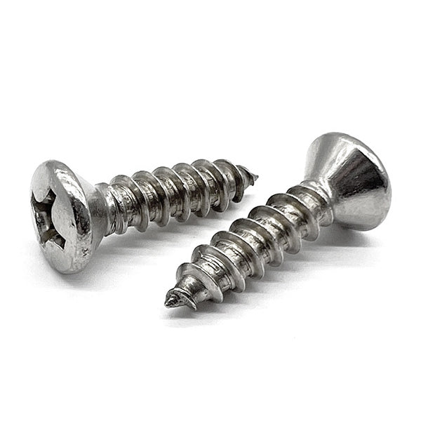 #10x1" 18-8 Stainless Steel Phillips Oval Head Type A Self Tapping Screws