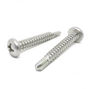 #10x1" Stainless Steel Phillips Pan Head #3 Point Self Drilling Screws