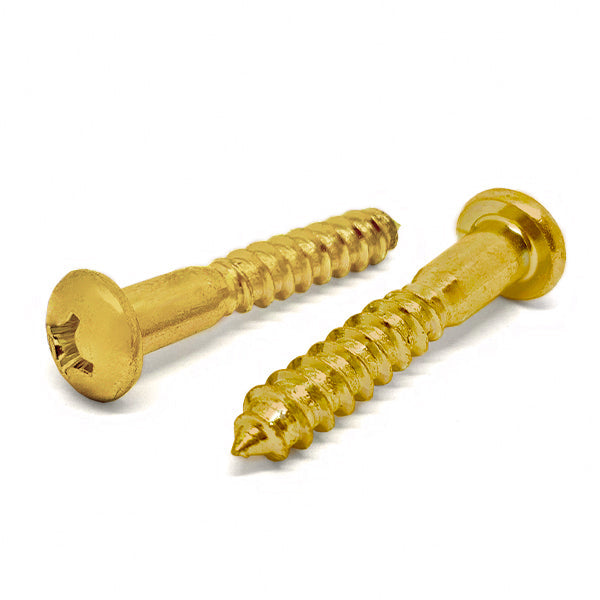 #6x1/2" Brass Phillips Round Head Wood Screws
