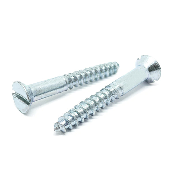 #6x2" Slotted Flat Head Wood Screws Zinc Clear