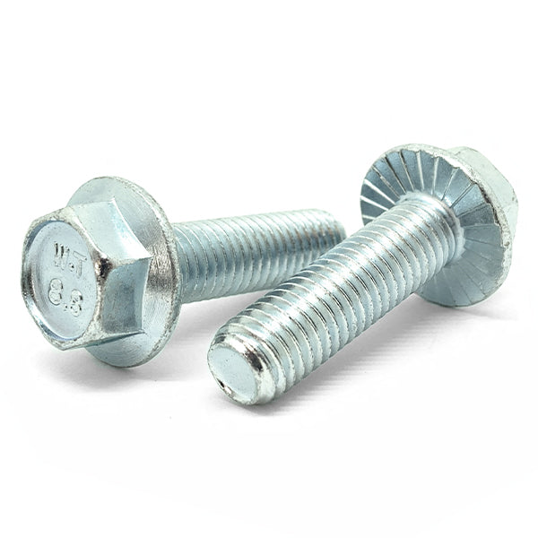 M6-1.0x40 Class 8.8 Hex Serrated Flange Bolts Zinc Clear