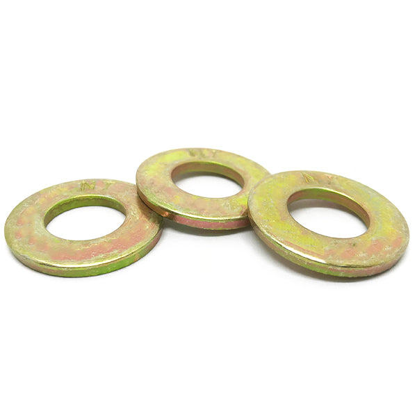1/4" SAE Grade 8 Flat Washers Zinc Yellow