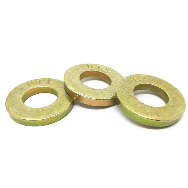 1/4" SAE Grade 8 Extra Thick Flat Washers Zinc Yellow
