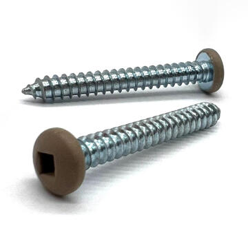 #8x3/4" Pan Head Square Drive Type AB Sheet Metal Screw Tan Painted Head Zinc