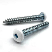 #8x1" Pan Head Square Drive Type AB Sheet Metal Screw White Painted Head Zinc