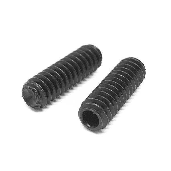 M5-0.8x5 Class 45H Knurled Cup Point Allen Socket Set Screws Black Oxide