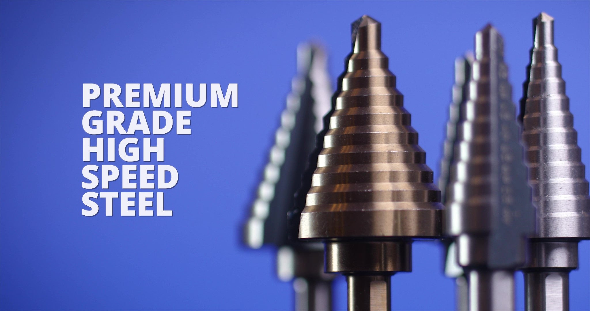 #2 HSS Black & Gold Quick Change Hex Shank Step Drill Bit (3/16" - 1/2" by 1/16")