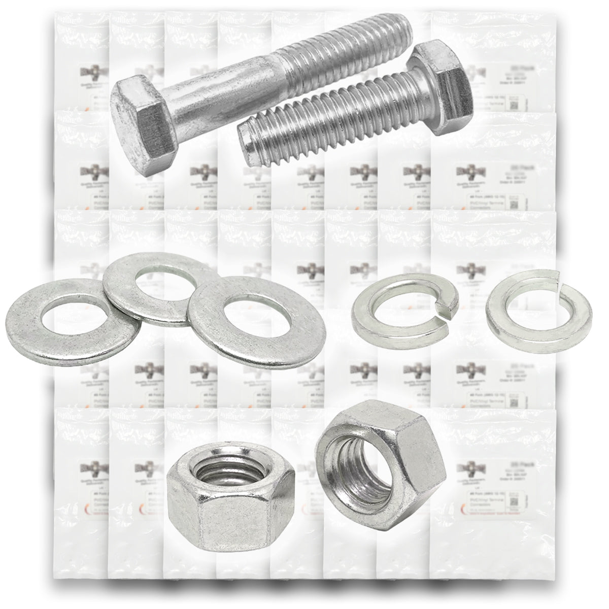 1/2"-13 Coarse 18-8 Stainless Steel Hex Cap Screws, Nuts, & Washers - 496 PCS