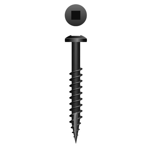 #6 Strong-Point Pan Head 6-20 x 1-1/4, SQ, Type '17', Black Oxide