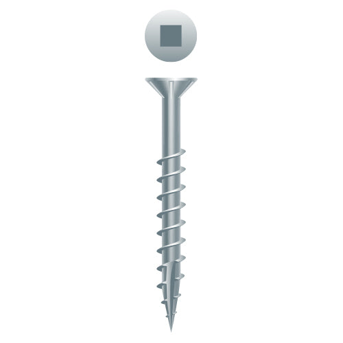 #8 Strong-Point Flat Head w/Nibs 8 x 1-1/4, SQ, Type '17',  Zinc