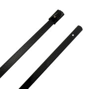 11.8" 150lb 316 Stainless Steel Zip Cable Tie Black Polyester Coated