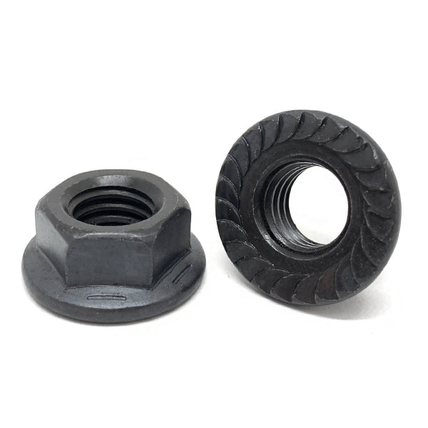 5/8"-11 Grade 8 Serrated Hex Flange Lock Nuts Plain & Oil