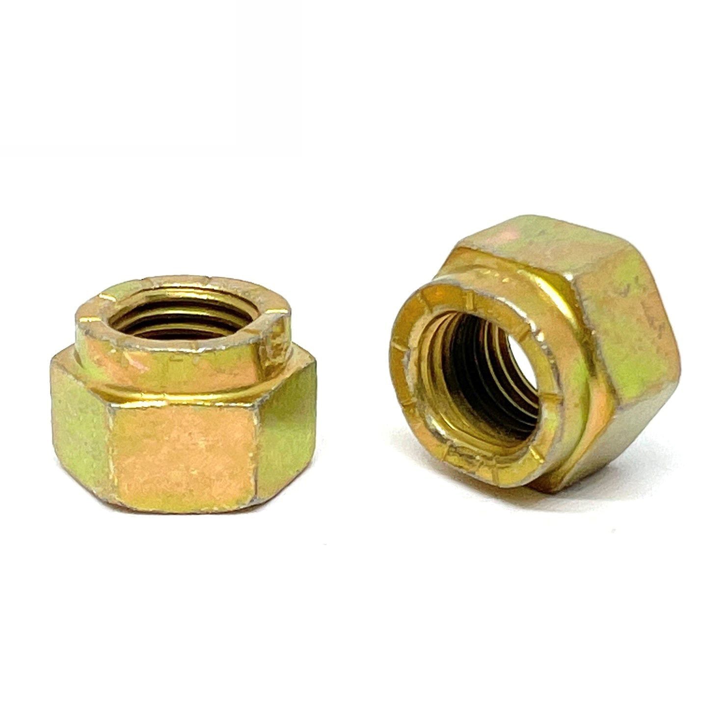 7/16"-14 Grade L-9 Hex Collar Locknuts USA Zinc Yellow