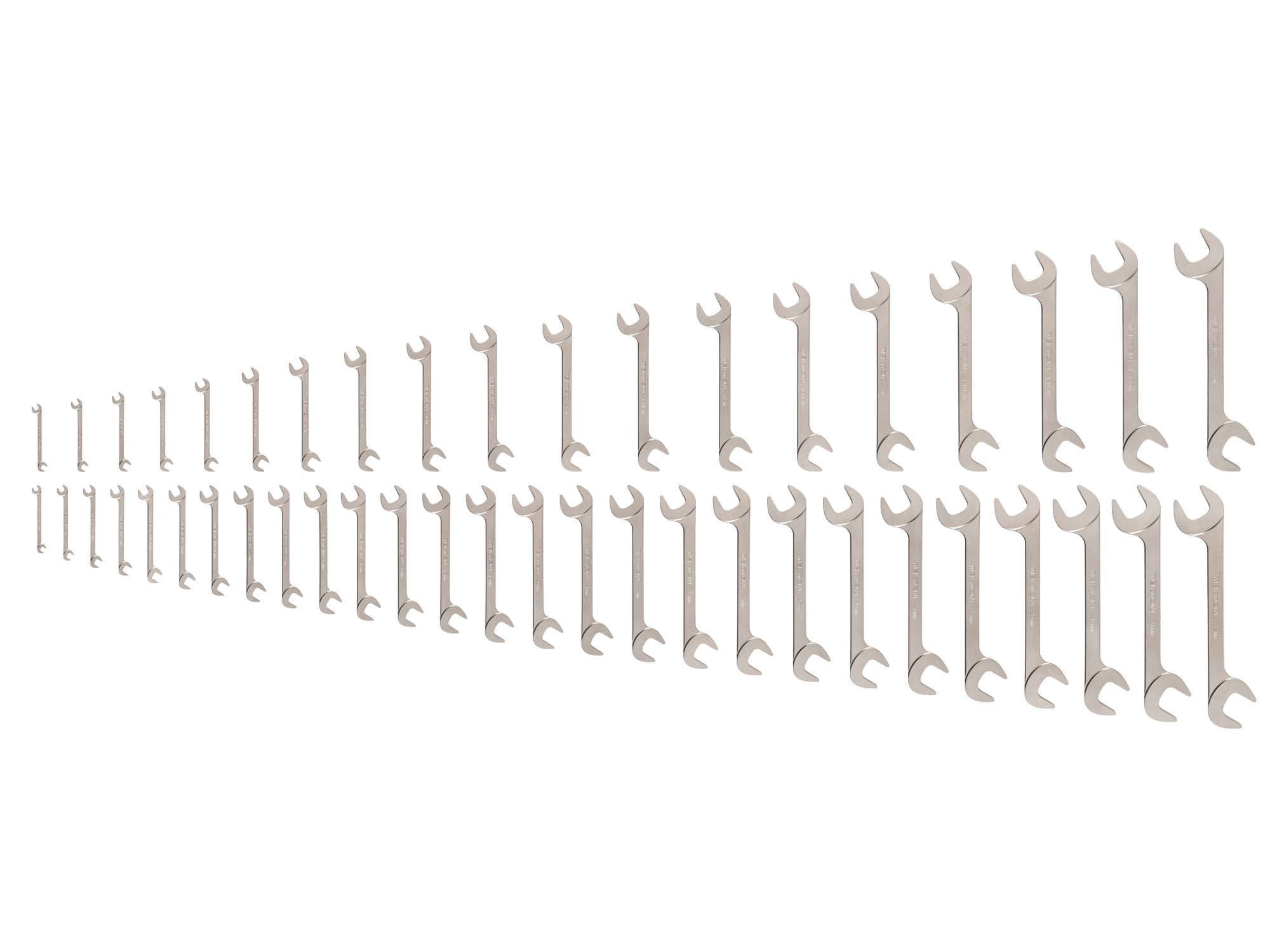 Angle Head Open End Wrench Set, 46-Piece (1/4 - 1-1/4 in., 6-32 mm)